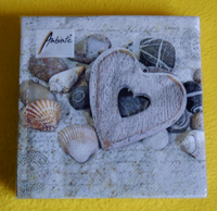 20 Servietten Herz Steine Muscheln Schrift 1 Packung Ovp Motivservietten Ambient