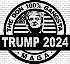 Round The Don 100% Gangsta MAGA Decal Sticker Made in the USA
