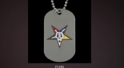 Order of Eastern Star OES Silver Double-Sided Dogtag Dog Tag W/Chain