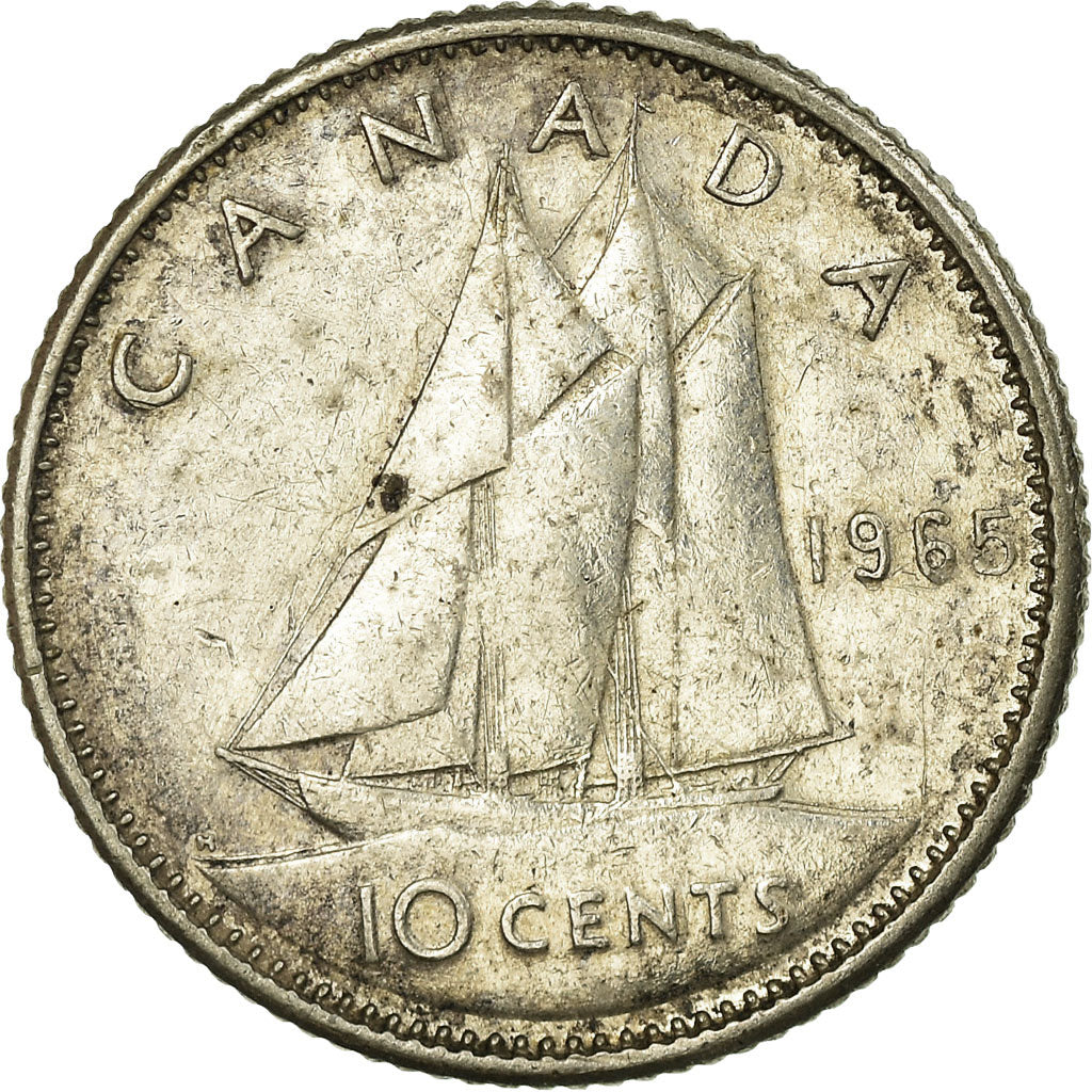 Canadian Coin Canada 10 Cents | Queen Elizabeth II | Bluenose Ship