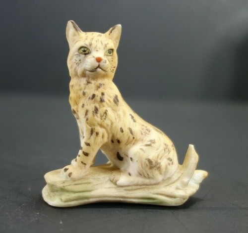RC Royal Cornwall Bisque Lynx Figurine Vintage Miniature