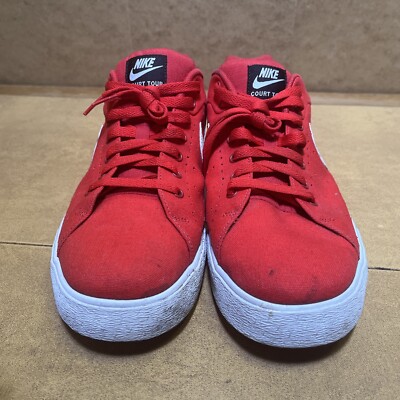 Mens Nike Court Tour Red White Canvas Sneakers Shoes 505801-610