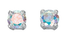 Claw Set Zircon Stud Earrings Sterling Silver 925 Hallmarked Brand New Boxed