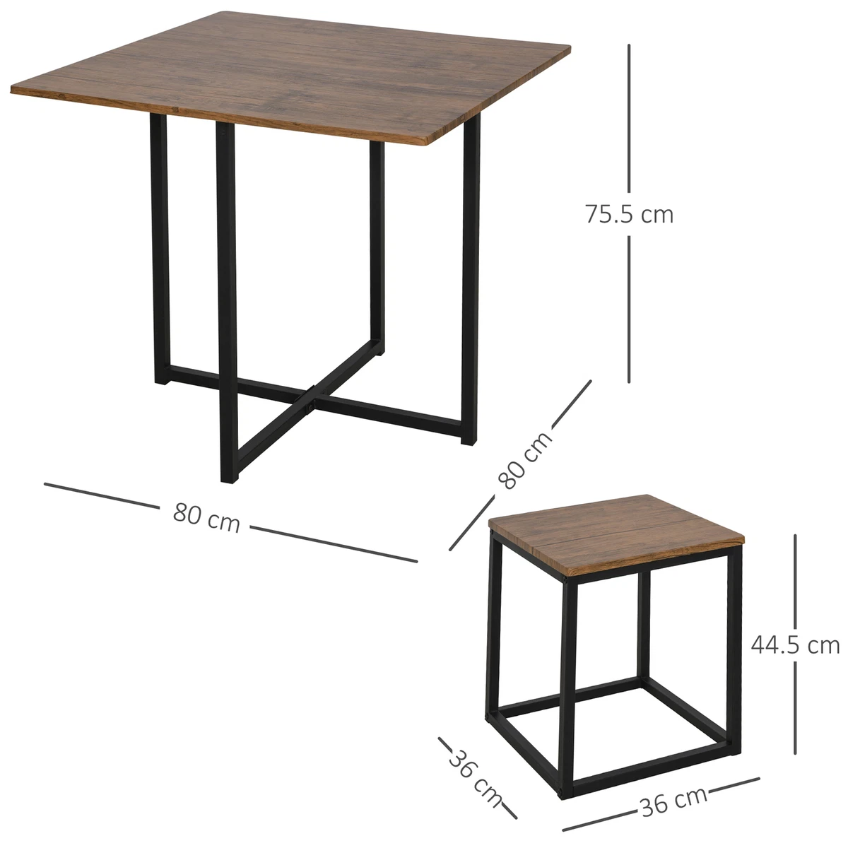 Square space saver table and chairs hot sale