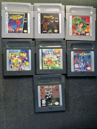 Original Gameboy/Gameboy Color Games Lot (7) Power Quest Spider-Man Game & Watch - Picture 1 of 12
