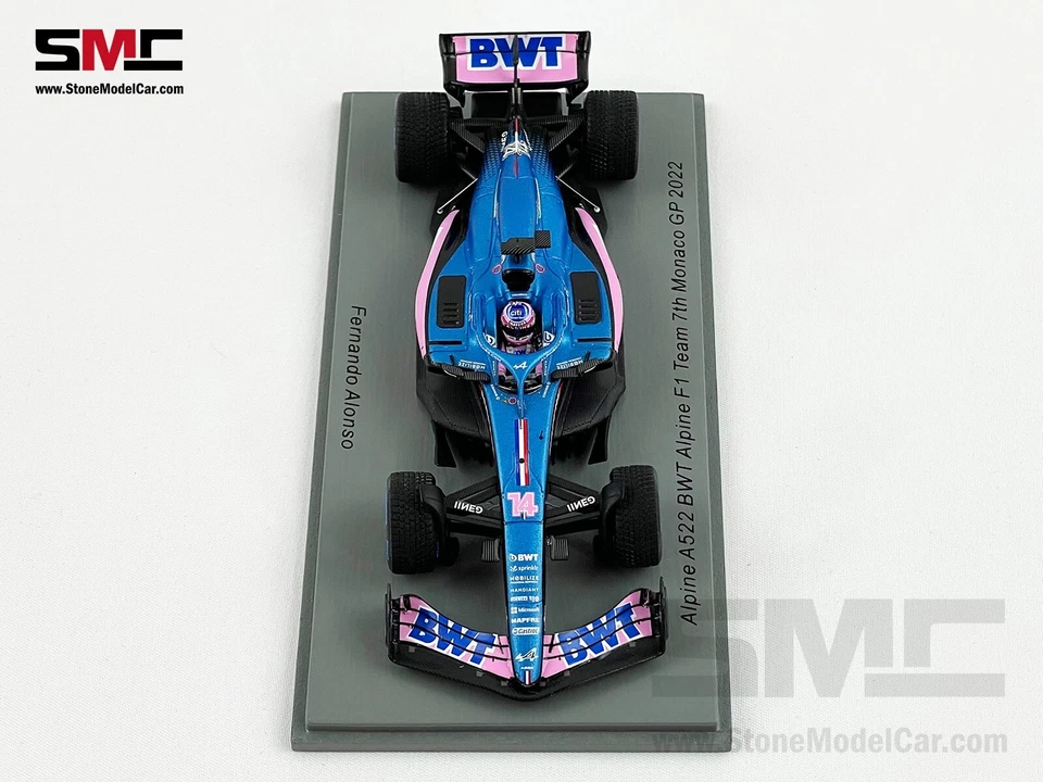 Alpine Renault BWT F1 A522 #14 Fernando Alonso GP de Mónaco 2022 1:43 Spark S8520 Foto 4 de 4