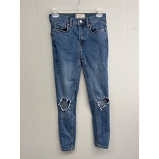 Free People Womens Size 25 Blue Skinny Jeans Distressed 61855-16515125