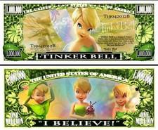 OUR TINKER BELL CARTOON DOLLAR BILL (25 Bills)