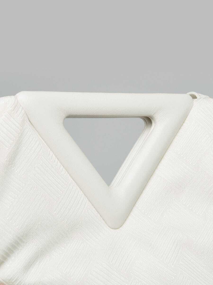 Bottega Veneta White Increcciato Fabric The Point Triangle