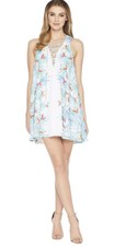 SHOW ME YOUR MUMU WOMENS WHT/GREEN/RED FLORAL DRESS SZ XS LINED SLEEVE LESS