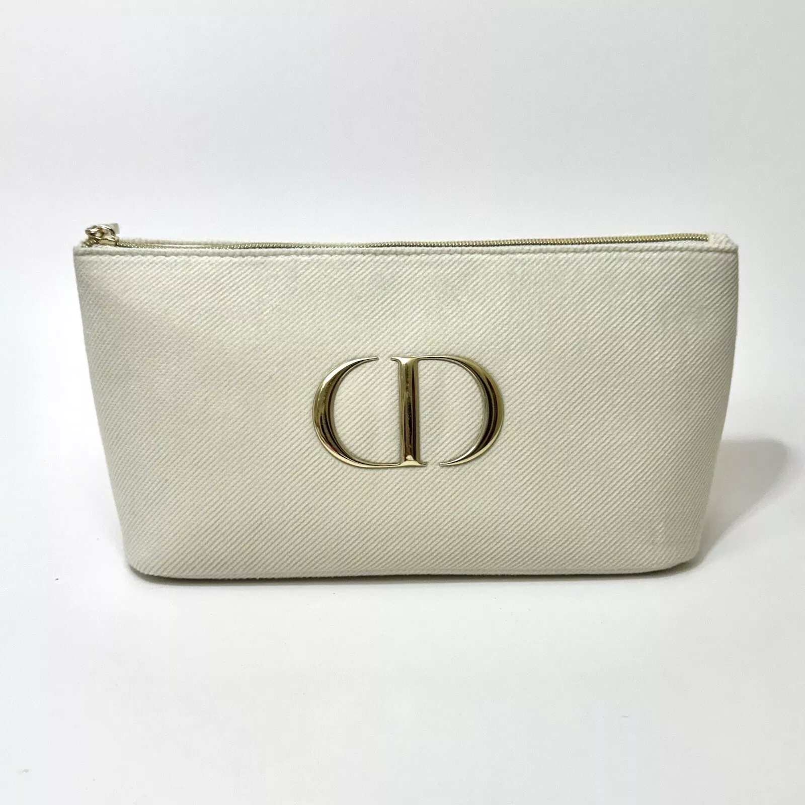 Pochette beige Dior avec logo or