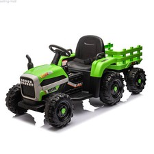 24v Ride On Tractor W/ Trailer Electric Car For 3-6y, Remote Control 200w*2motor