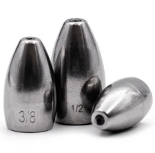 20Pcs Reaction Tackle Tungsten Bulk Worm Weights Bullet Sinkers 1/16oz-2/4oz