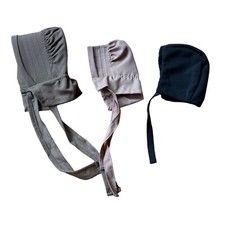 3 Authentic Hand Made Amish Child's Sizes Girl's Bonnet Costume Reenactment