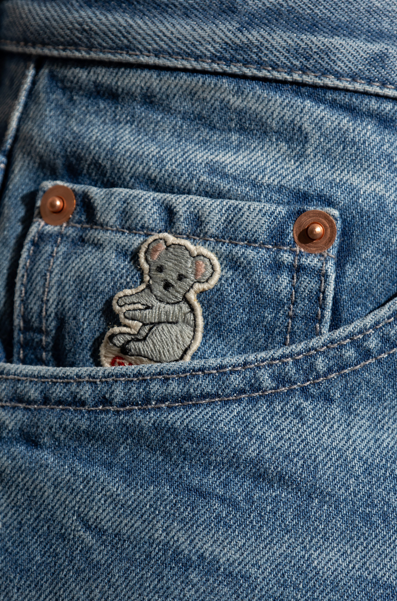 Gucci Jeans Logo Koala Patch Pants Trouser Retro Washed