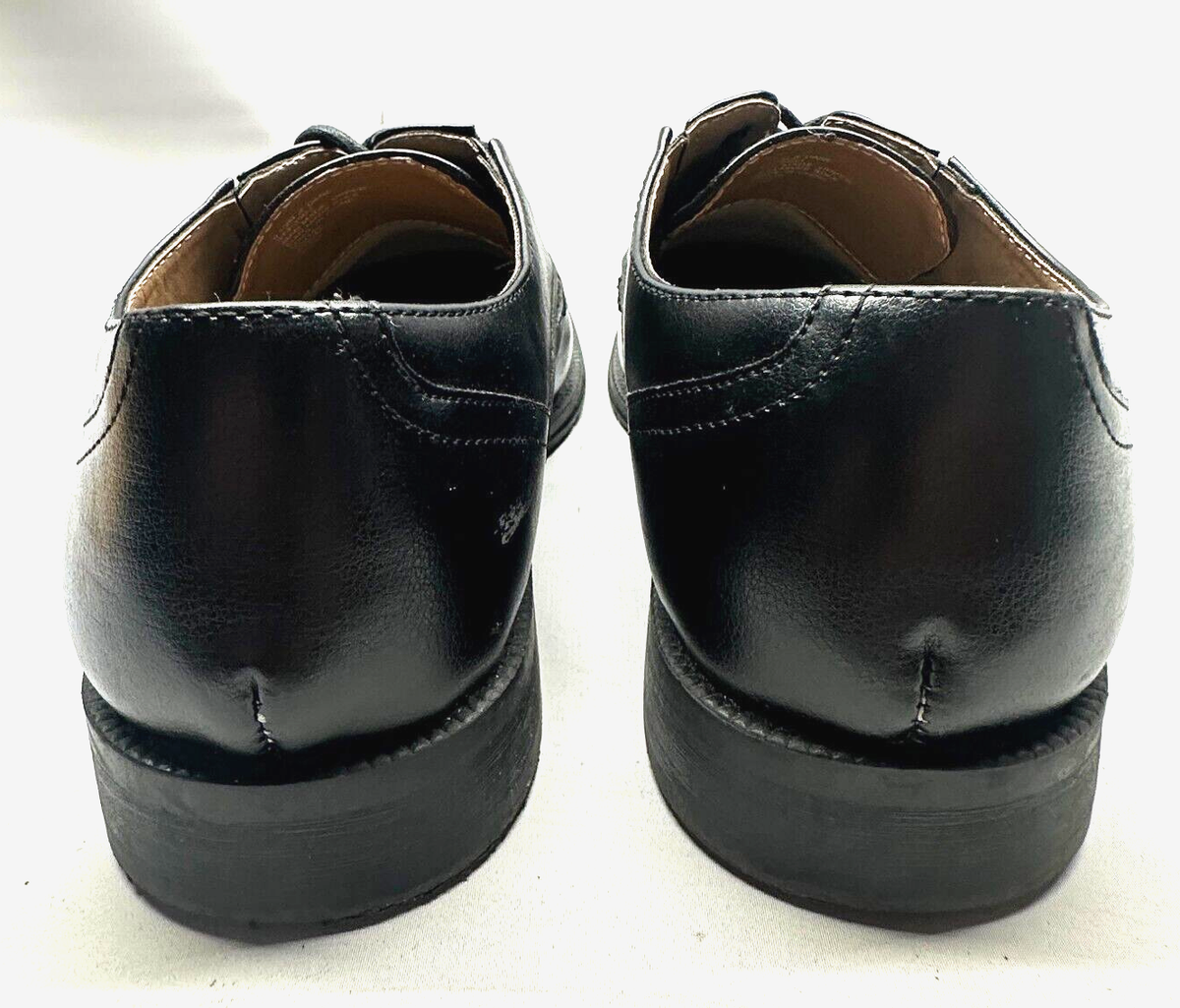 JF J Ferrar Dress Shoes Mens 9.5 M Oxford Cap Toe Black Faux 
