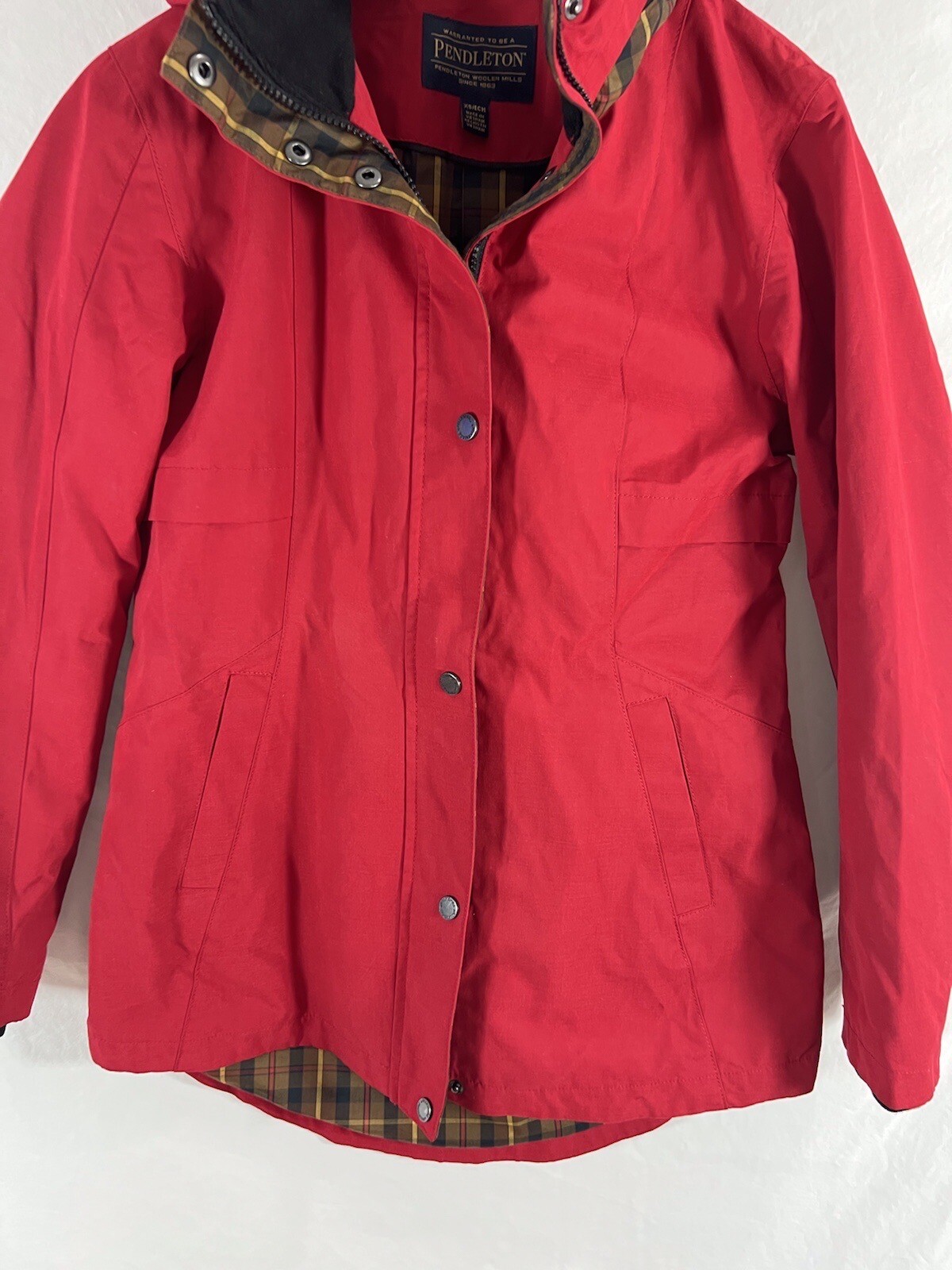 PENDLETON Red Softshell Women Rain Jacket with Ho… - image 3