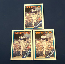 1988 Topps Baseball Dwight Gooden 3 Card Lot #480 Set Break NM