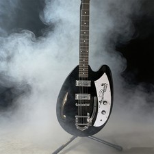 Black Semi Hollow Body Electric Guitar Basswood Body Maple Neck Chrome Hardware