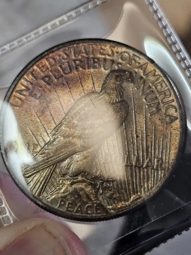 1922-S San Francisco #720 Silver Peace Dollar High Grade AU+++ Rainbow Toned