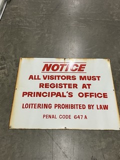 PORCELAIN SIGN PARKING For School 30” X 36”