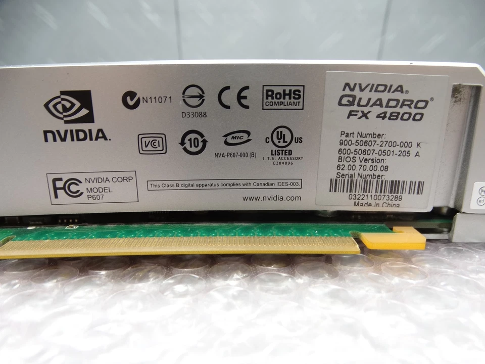 Tarjeta de gráficos Nvidia Quadro FX 4800 1,5 GB P607 900-50607-0300-000 Foto 3 de 4