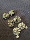 3 Pairs of Elegant Clip-on Earrings Costume Jewelry Clear Rhinestones — photo 2