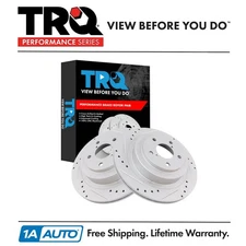 TRQ Rear Brake Rotors Set For 2006-2007 Subaru Impreza 2005-2011 Legacy