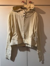 Free People Mason Waffle Knit Hoodie Size Medium- Cream. Brand New