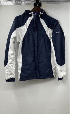 Columbia Omni-Tech Windbreaker Jacket Women's Medium Blue White