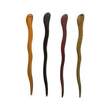4 Pcs Wavy Wooden Hair Sticks for Long Hair 7'' Lightweight Chinese Wood Hair...