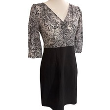 Y2K Express Black Gray Faux Wrap Burnout Body Con Cocktail Dress Juniors Medium 