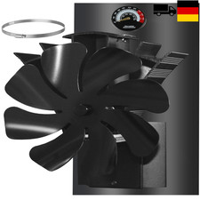 Magnetischer Kaminventilator 8 Flügel Thermometer Ofenlüfter