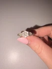 Sterling Silver Cluster Ring Floral Diamond Style Vintage-Inspired Size 5