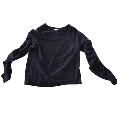 ROI Womens 100% Cashmere Crew Neck Long Sleeve Sweater Black Size Medium