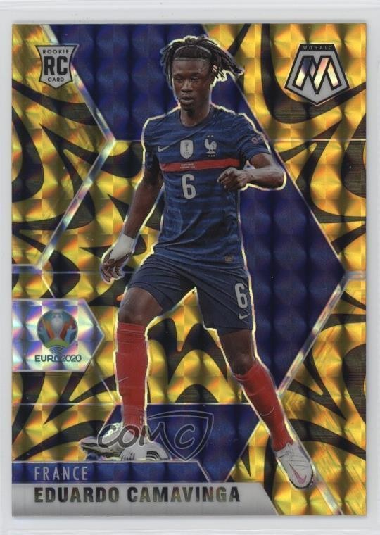 2021 Panini Mosaic UEFA Euro 2020 Reactive Gold Prizm Eduardo Camavinga #111 1u6