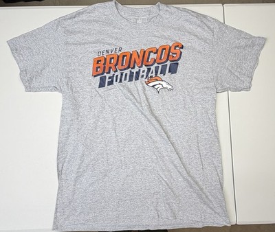 NFL Team Apparel Denver Broncos NFL T-Shirt Men s Sz Large Grey Short Sleeve