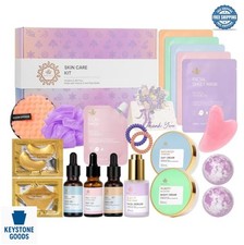 23 Piece Spa Gift Basket Set for Women Hydrating Face Skin Care with Day Cream
