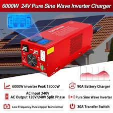 ZLPOWER 6000W  Low Frequency Inverter Charger Split Phase Pure Sine Wave UL1741