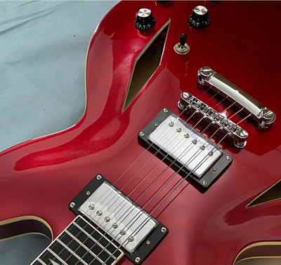 Candy Apple Red Semi Hollow Body Electric Guitar 6 String Double F Hole