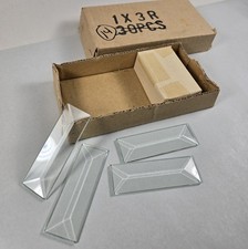 Lot 14 Vintage NOS Clear Glass Bevels 1" x 3" Rectangle   10 Sealed, 4 Loose