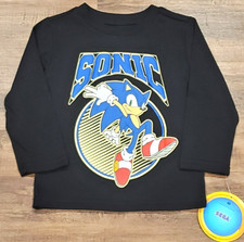 Sega Sonic the Hedgehog Long Sleeve T-shirt Boys Size 3T Black NWT