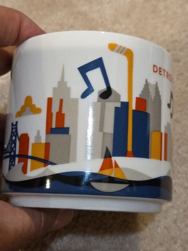 Detroit Starbucks You Are Here Collection Ceramic Coffee Mug 14 Oz Motown Hockey - Picture 7 of 10