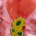 Enamel Lapel Pin Yellow & Green Sunflower Design w/ Butterfly Clutch Back — photo 5