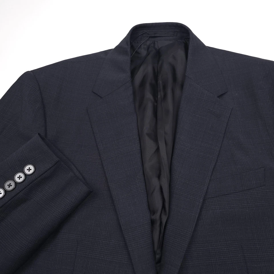 Traje ajustado Theory Mayer azul marino tonal Glen a cuadros talla 40R X 32 Foto 3 de 4