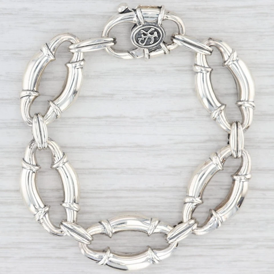 Pulsera de eslabones gruesos amatista Scott Kay plata de ley 5,75" 15,8 mm Foto 2 de 4