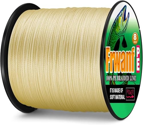 NEW Frwanf Fishing Line 8-Strand Braided PE Line 1000m Size 5 Yellow for - Image 3