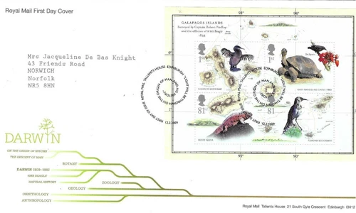 GB Comm/FDC - Darwin - Edinburgh -  2009 (RM967)