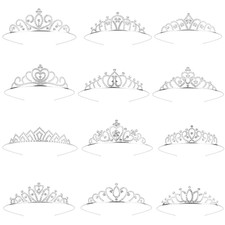 Tiaras for Women 12PCS Sparkly Rhinestone Princess Crown Headband Cute Small Tia