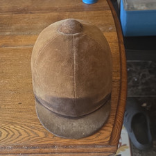 Patey Brown Velvet English Riding Helmet Classic Equestrian Style